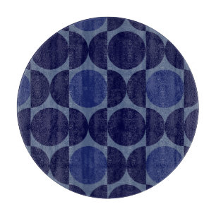 Retro Blau Geometrisch Schneidebrett