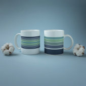 Retro Blau & Grün Surfbrett Streifen Jumbo-Tasse
