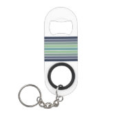 Retro Blau & Grün Surfbrett Streifen Mini Flaschenöffner (Vorderseite)