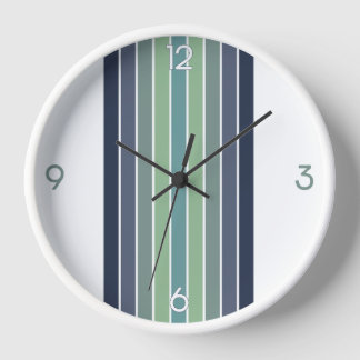 Retro Blau & Grün Surfbrett Streifen Uhr