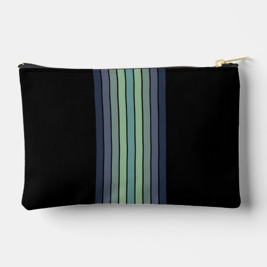 Retro Blau & Grün Surfbrett Streifen Zubehörtasche (Rückseite)