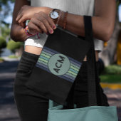 Retro Blau & Grün Surfbrett Streifen Zubehörtasche