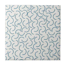 Retro Blau Halbkreis Geometrisches Muster