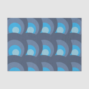 Retro Blau Kreise Muster Seidenpapier