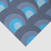 Retro Blau Kreise Muster Seidenpapier (Ausschnitt)