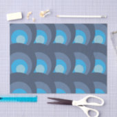 Retro Blau Kreise Muster Seidenpapier (Handwerk)
