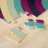 Retro blau-lila Scheiben, abstraktes Muster. Puzzle (Seite)