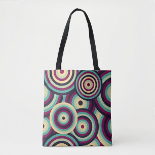 Retro blau-lila Scheiben, abstraktes Muster. Tasche