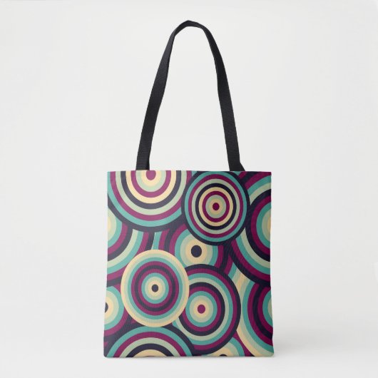 Retro blau-lila Scheiben, abstraktes Muster. Tasche (Vorderseite)