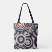 Retro blau-lila Scheiben, abstraktes Muster. Tasche (Rückseite)