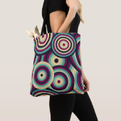 Retro blau-lila Scheiben, abstraktes Muster. Tasche (Von Nahem)