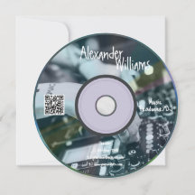 Retro-Blau-Musikproduzent-CD-DJ-Geschäftskarte