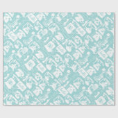 Retro Blau oder ein beliebiges Farbfernsehmuster Geschenkpapier (Flach)