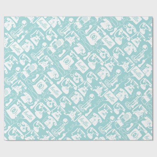 Retro Blau oder ein beliebiges Farbfernsehmuster Geschenkpapier (Flach)