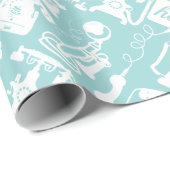 Retro Blau oder ein beliebiges Farbfernsehmuster Geschenkpapier (Rolleneckpunkt)