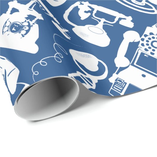 Retro Blau oder ein beliebiges Farbfernsehmuster Geschenkpapier (Rolleneckpunkt)