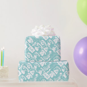 Retro Blau oder jedes andere Farbtelefon-Muster Geschenkpapier