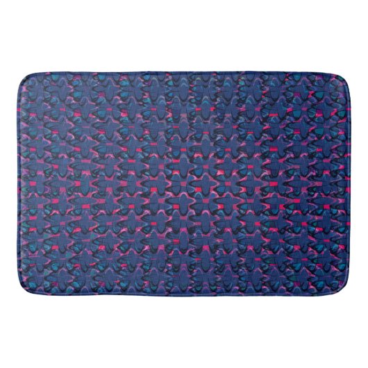 Retro blau-rosa Muster Badematte (Vorderseite)