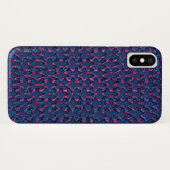 Retro blau-rosa Muster Case-Mate iPhone Hülle (Rückseite (Horizontal))