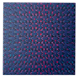 Retro blau-rosa Muster Fliese