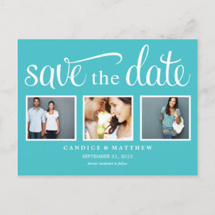 RETRO BLAU   SAVE THE DATE ANKÜNDIGUNG