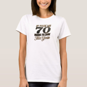 Retro Blau TOOK 70 YEARS GOOD Kreativer Druck T-Shirt