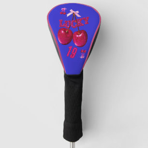 Retro Blau und Cherry Pop Bold Golf Headcover