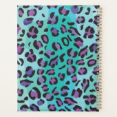 Retro Blau und Lila Leopardenprint Planer (Rückseite)