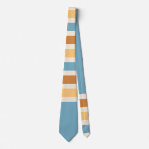 Retro Blau und Orange Blau Vintage Streifen Krawatte
