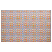Retro Blau und Orange Floral Stoff (Yard (91,4 cm))