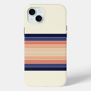 Retro Blau und Pfirsichfarben "Surfboard" gestreif Case-Mate iPhone Hülle