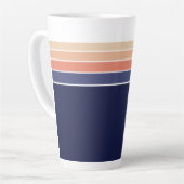 Retro Blau und Pfirsichstreifen Milchtasse (Linke Ecke)