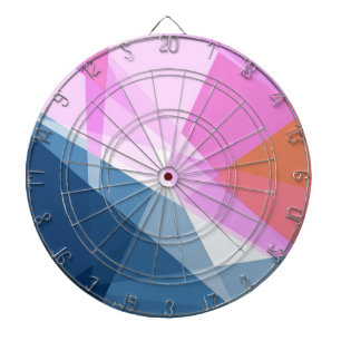 Retro Blau und Rosa Farbe nahtlose Kubismus Kunst Dartscheibe