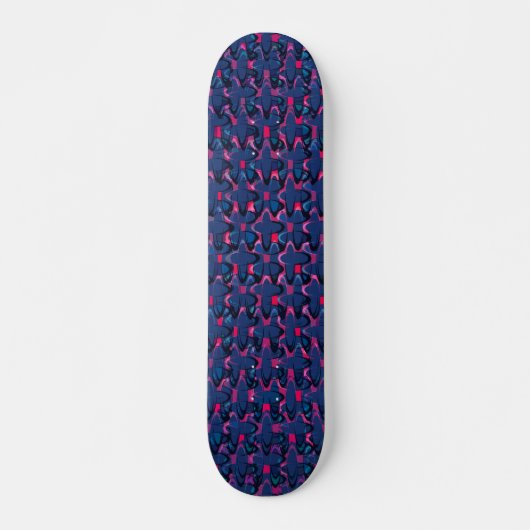 Retro Blau und Rosa Muster Skateboard (Vorne)