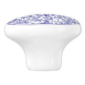 Retro Blau und Weiß Muster Keramikknauf (Seitenansicht)