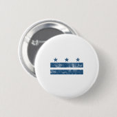 Retro Blau Washington Dc Flagge District Of Columb Button (Vorne & Hinten)