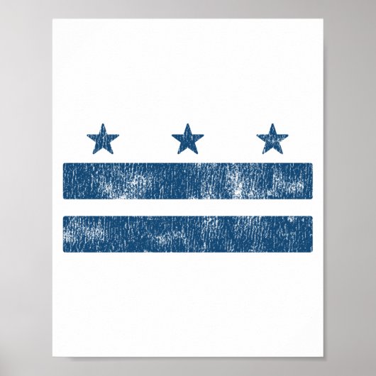 Retro Blau Washington Dc Flagge District Of Columb Poster (Vorne)