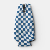 Retro Blau Weiß Schachtelhaltig Flaschenkühler (Rückseite)