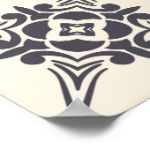 Retro Blau, Weiß und Orange Azulejos Pattern Lisb Poster (Ecke)