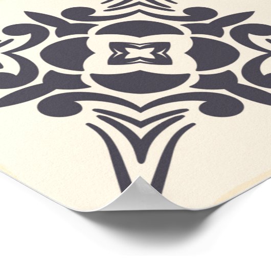 Retro Blau, Weiß und Orange Azulejos Pattern Lisb Poster (Ecke)