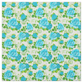 Retro Blau & Weiße Rosen Blumenmuster 2 Gewebe Stoff (Muster)