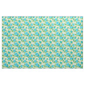 Retro Blau & Weiße Rosen Blumenmuster 2 Gewebe Stoff (Fat Quarter (45,7 x 55,9 cm))