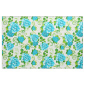 Retro Blau & Weiße Rosen Blumenmuster Stoff (Fat Quarter (45,7 x 55,9 cm))