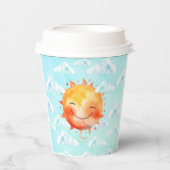 Retro Blaue Himmel Boho Glücklich Sonnenschein Bab Pappbecher (Vorderseite)