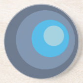 Retro Blaue Kreise Getränkeuntersetzer (Vorne)