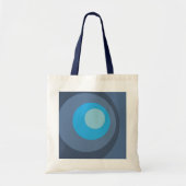 Retro Blaue Kreise Tragetasche (Vorne)