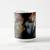 Retro Blaue Kuh im Sonnengarten Kaffeetasse (Mittel)
