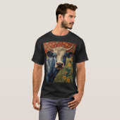 Retro Blaue Kuh im Sonnengarten T-Shirt (Vorne ganz)