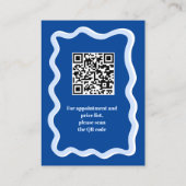 Retro blaue Kurve quiggle wavy Make-up Schönheit Visitenkarte (Rückseite)