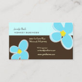 RETRO BLAUE PLUMERIAS/DICHTE HINTERGRUNDFARBE VISITENKARTE (Rückseite)